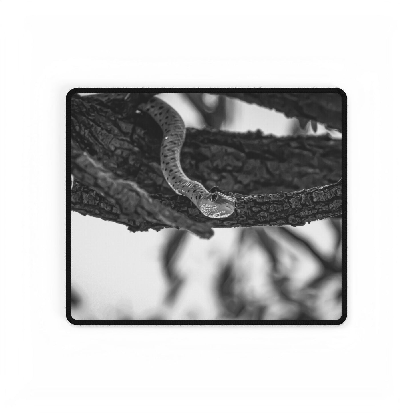 Spotted-Bush Snake Desk Mats B&W
