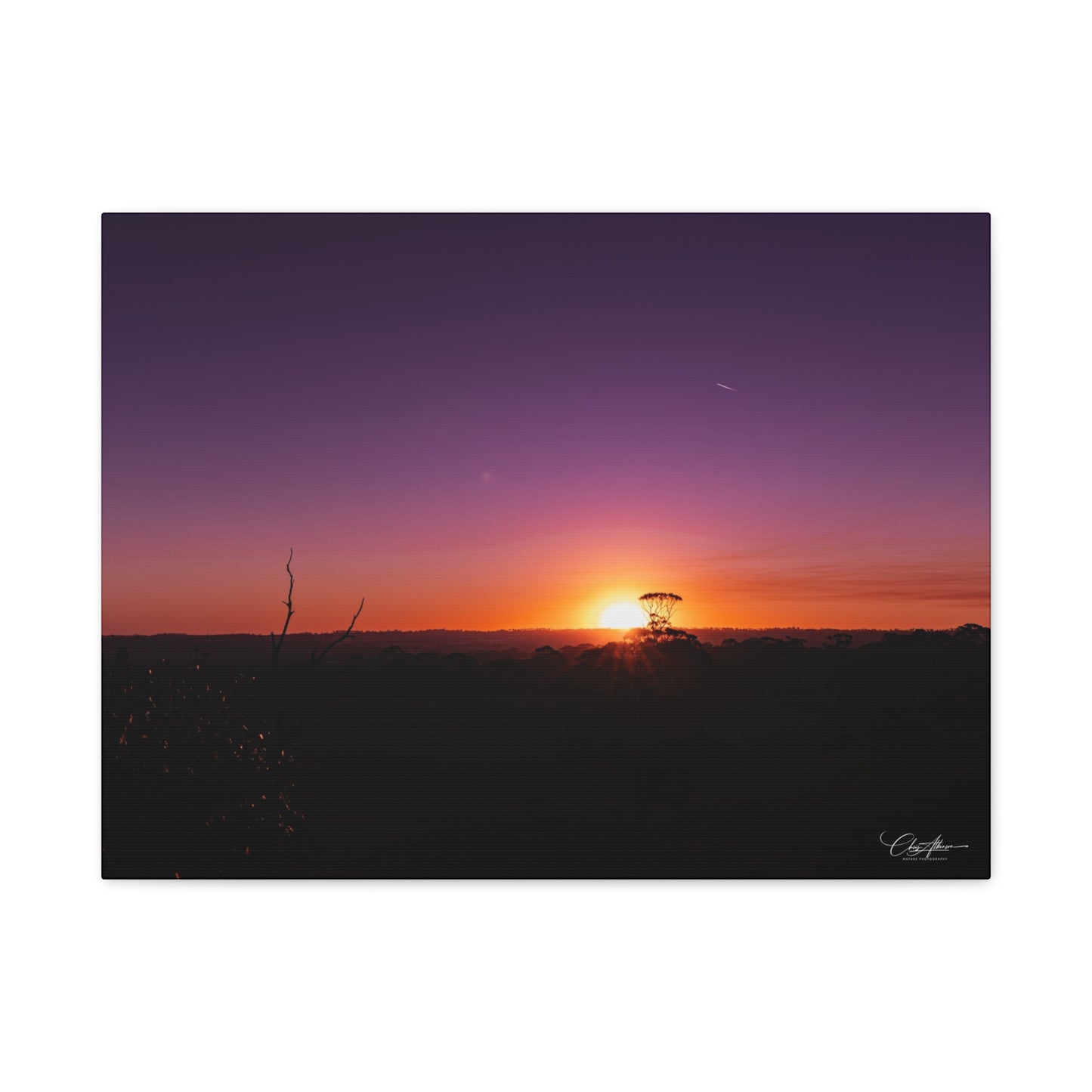Matte Canvas, Stretched, 1.25" - Purple Sunset 24″ x 18″ (Horizontal) 1.25"