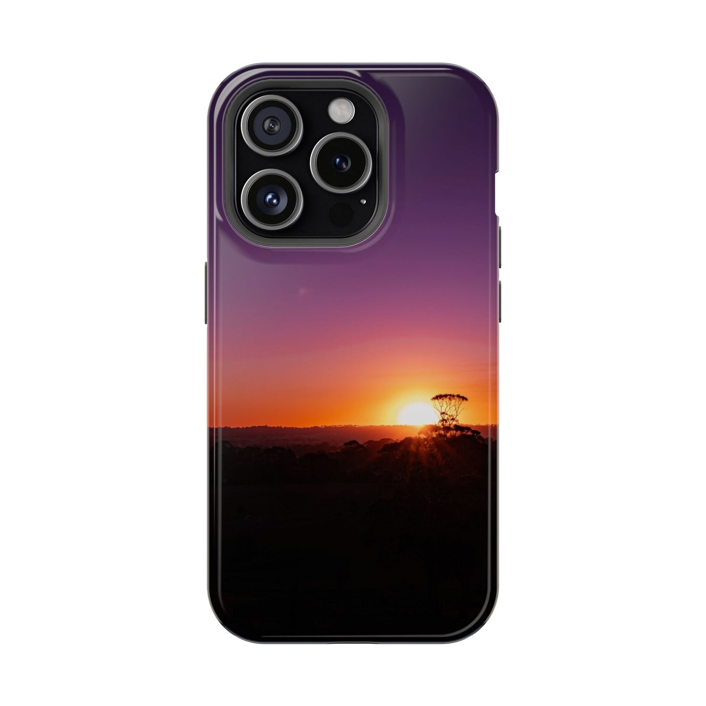 Magsafe® Compatible Tough Cases - Purple Sunset iPhone 15 Pro Glossy