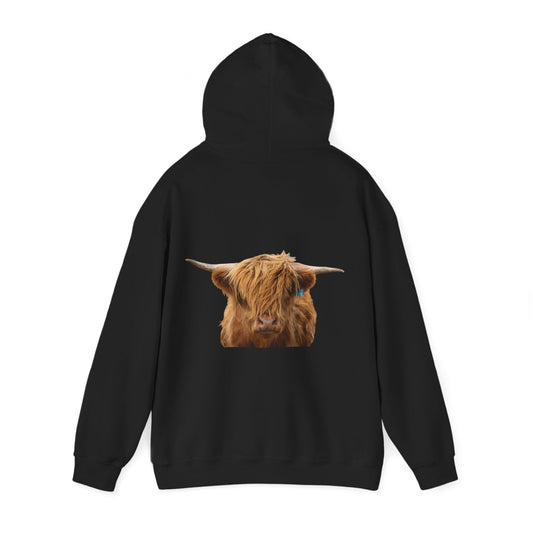 Highland Cow Hoodie Black