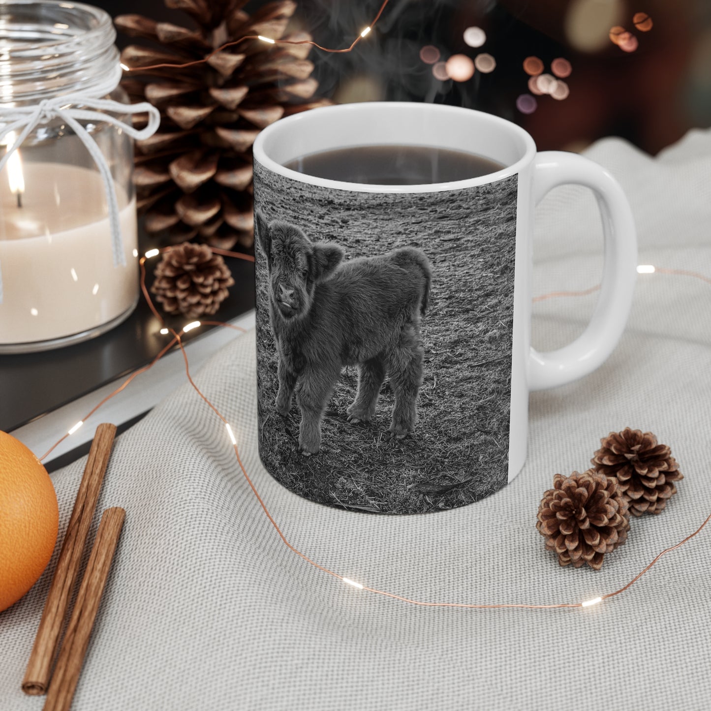 Baby Highland Cow Mugs B&W