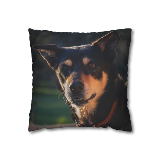 Poly Canvas Pillowcase - Saba the Kelpie 16" × 16"