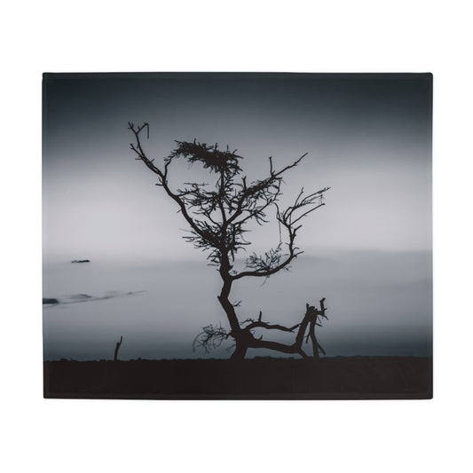 Kalahari Sunset Fleece Blanket B&W 50" × 60"