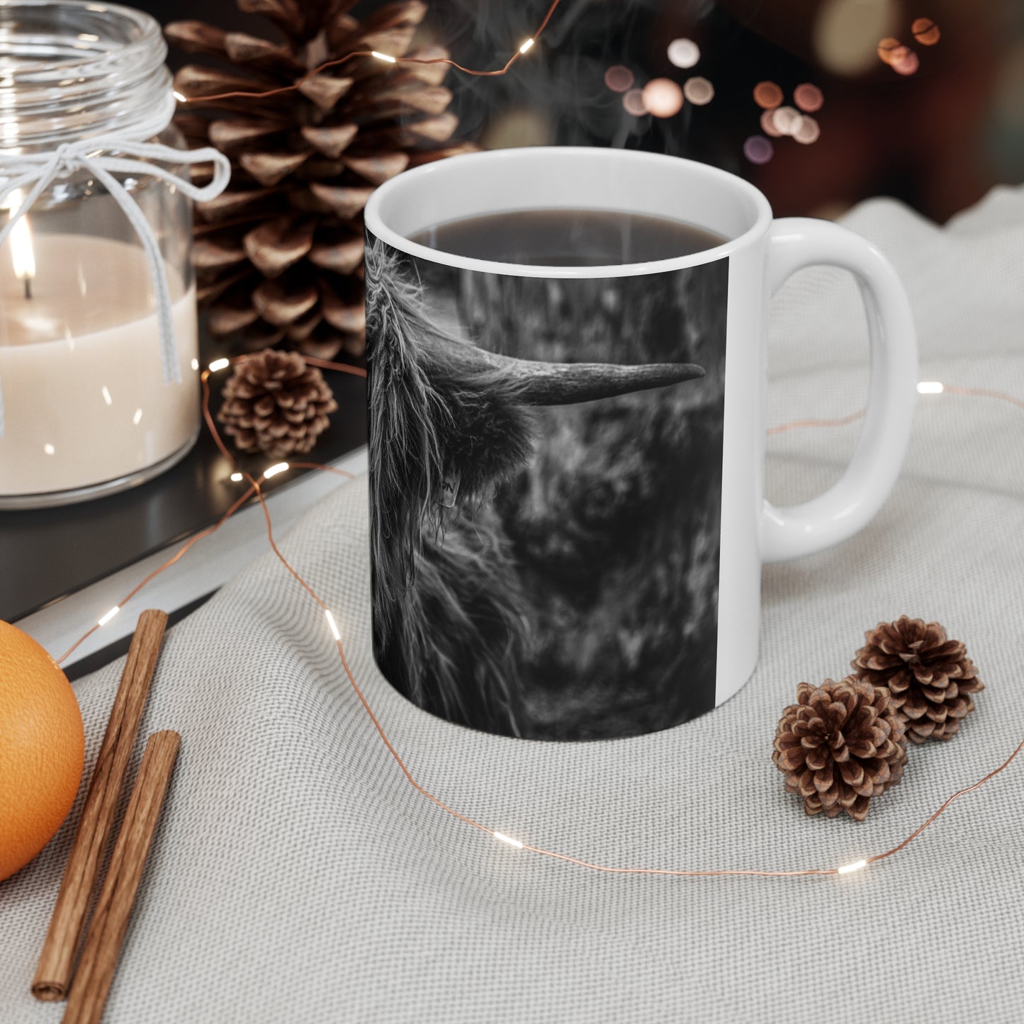 Highland Cow Mugs B&W