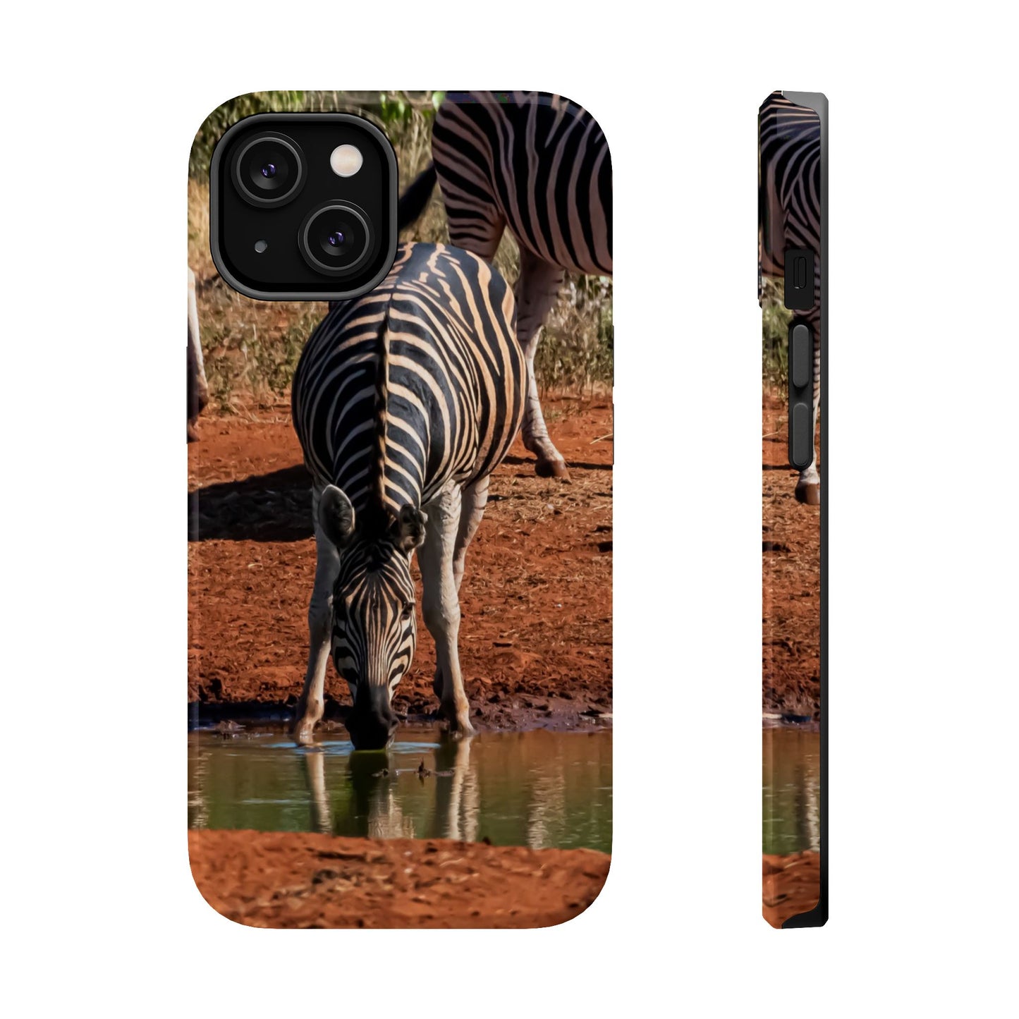 Magsafe® Compatible Tough Cases - Zebra Drinking iPhone 14 Glossy