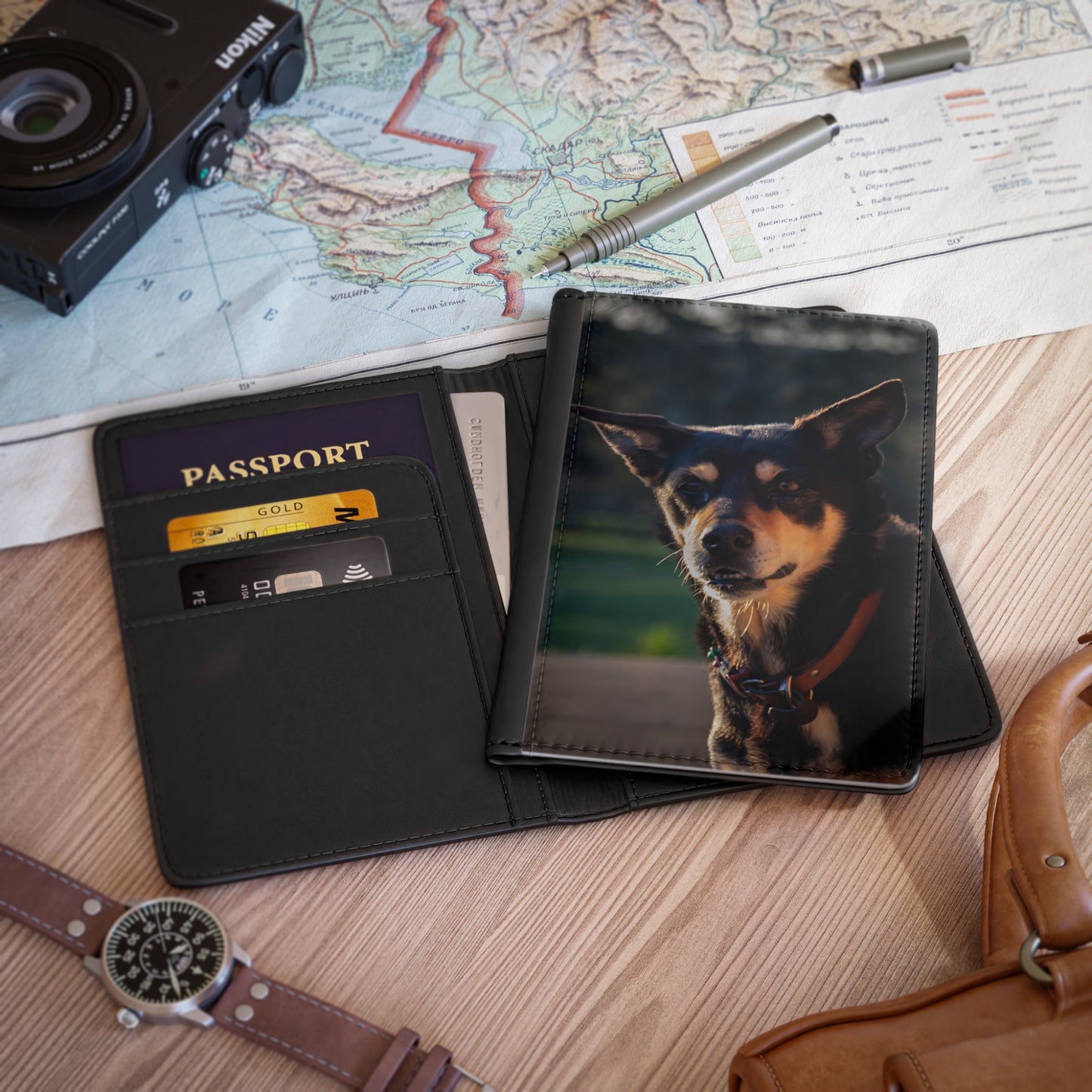 Passport Cover - Saba the Kelpie 3.9" x 5.8" Black