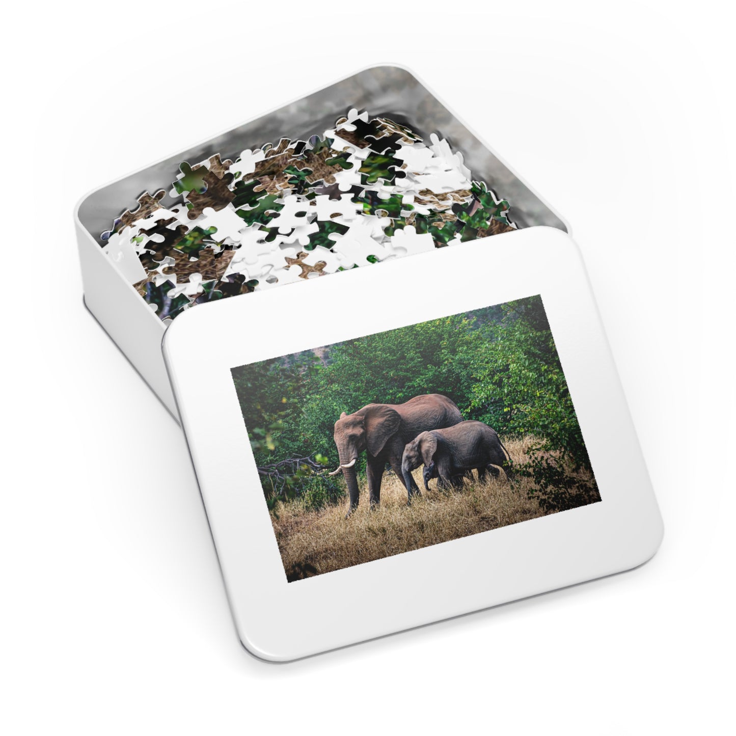 Jigsaw Puzzle (30, 110, 252, 500, 1000, 2000 Piece) - Elephant Family 30" × 20" (1000 pcs)