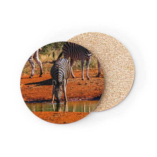 Drinking Zebra Coasters Round 3.7" x 3.7" 1pc