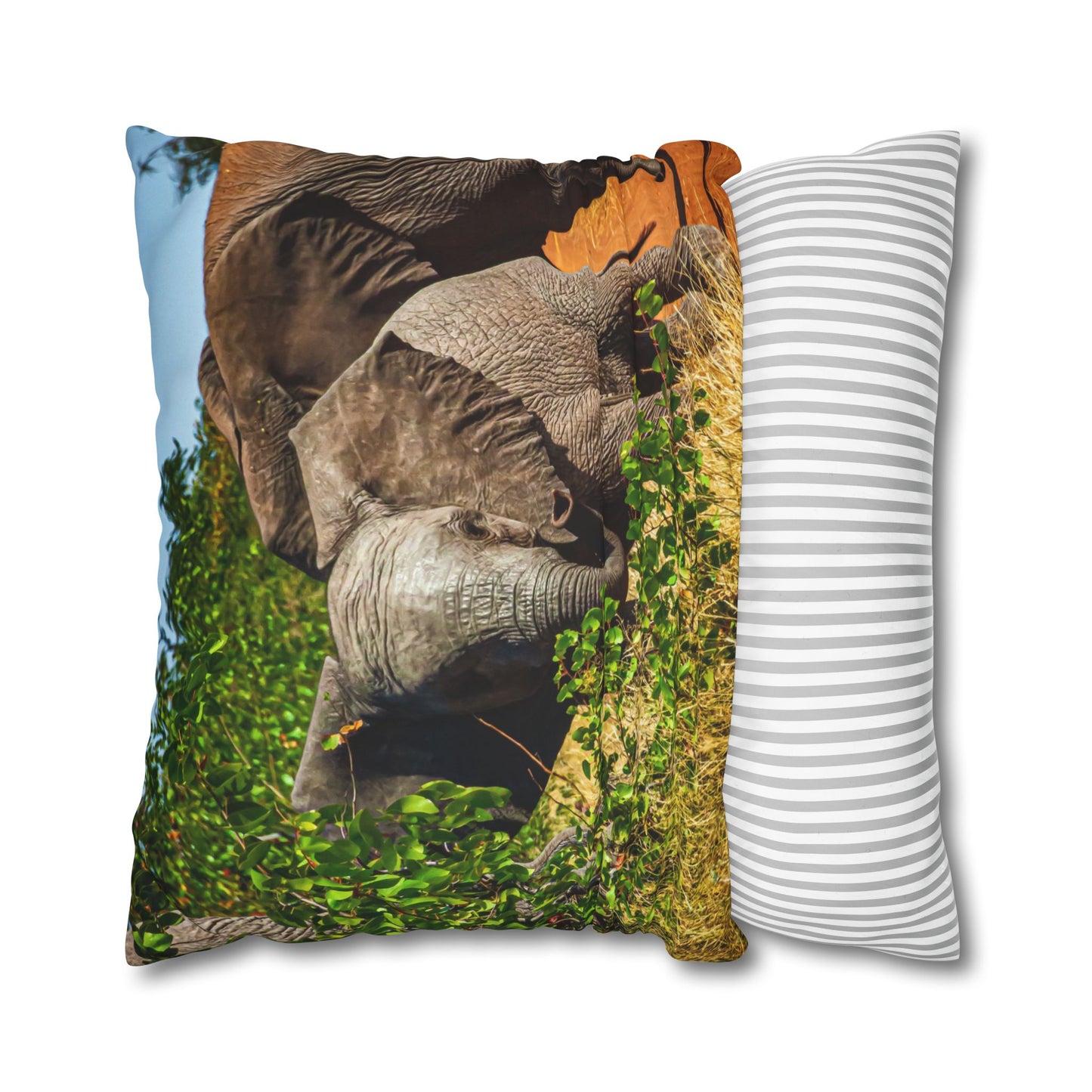 Poly Canvas Pillowcase - Young Elephant