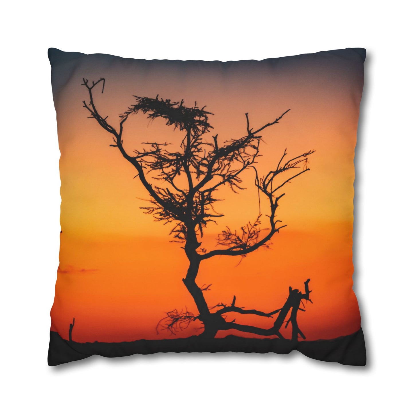 Poly Canvas Pillowcase - Sunset over the Kalahari 26" × 26"