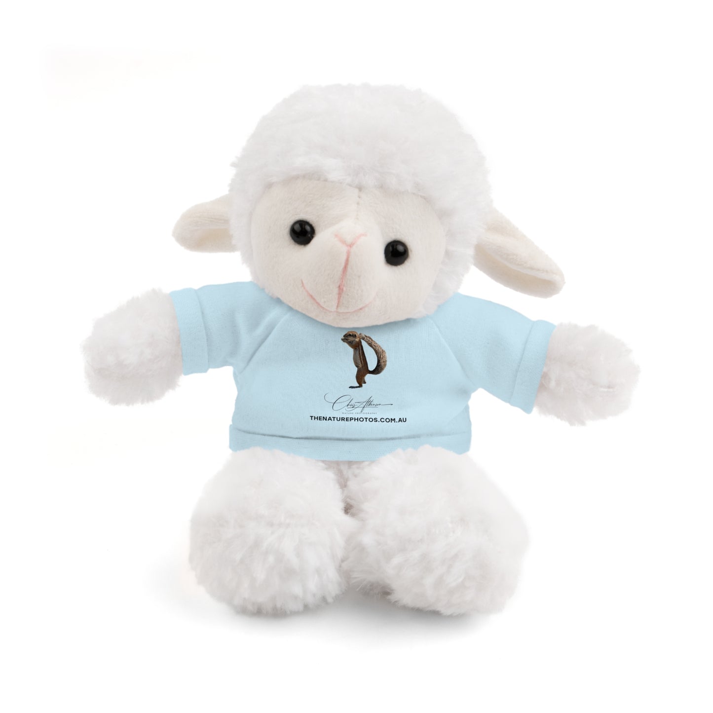 Teddy Sheep with Tee Light Blue Sheep 8"