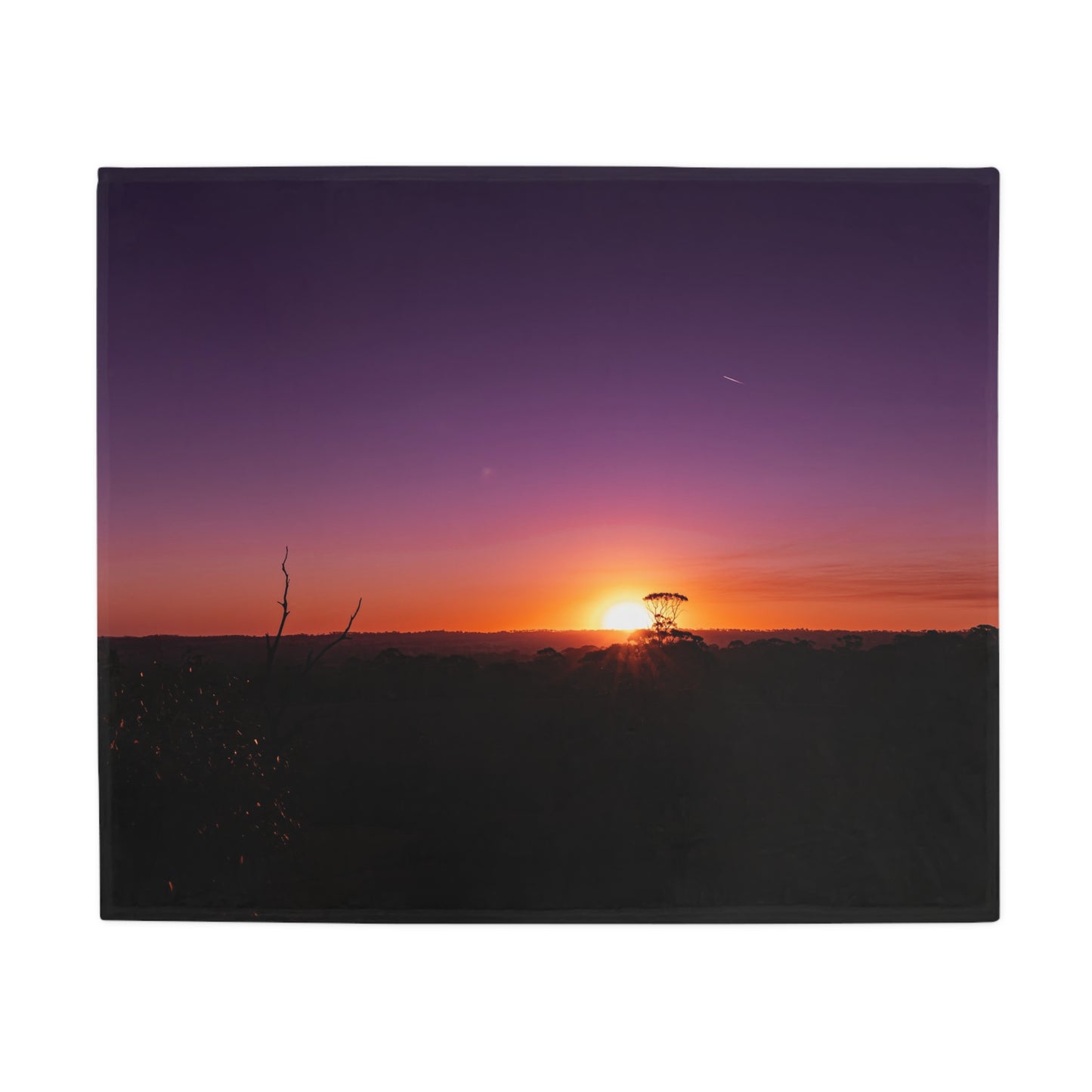 Purple Sunset Fleece Blanket 50" × 60"
