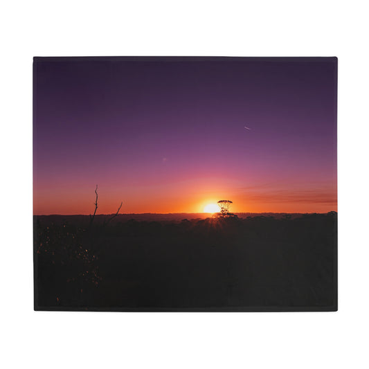 Purple Sunset Fleece Blanket 50" × 60"