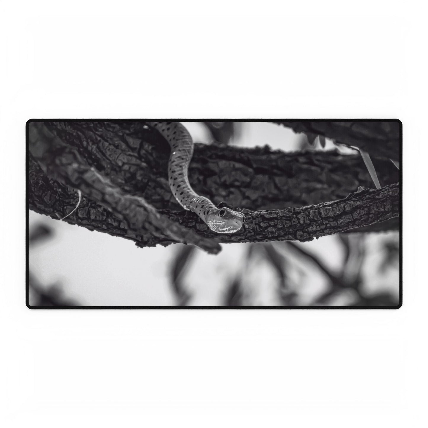 Spotted-Bush Snake Desk Mats B&W
