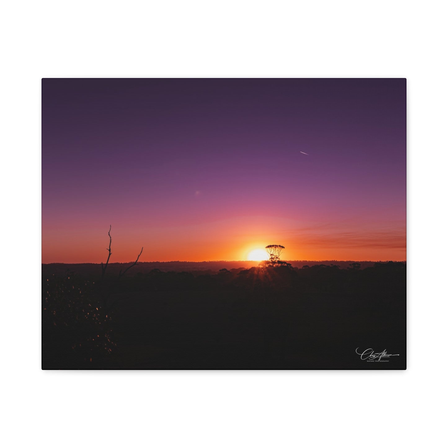 Matte Canvas, Stretched, 1.25" - Purple Sunset 20″ x 16″ (Horizontal) 1.25"