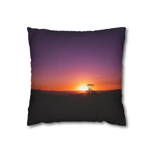 Poly Canvas Pillowcase - Purple Sunset 16" × 16"