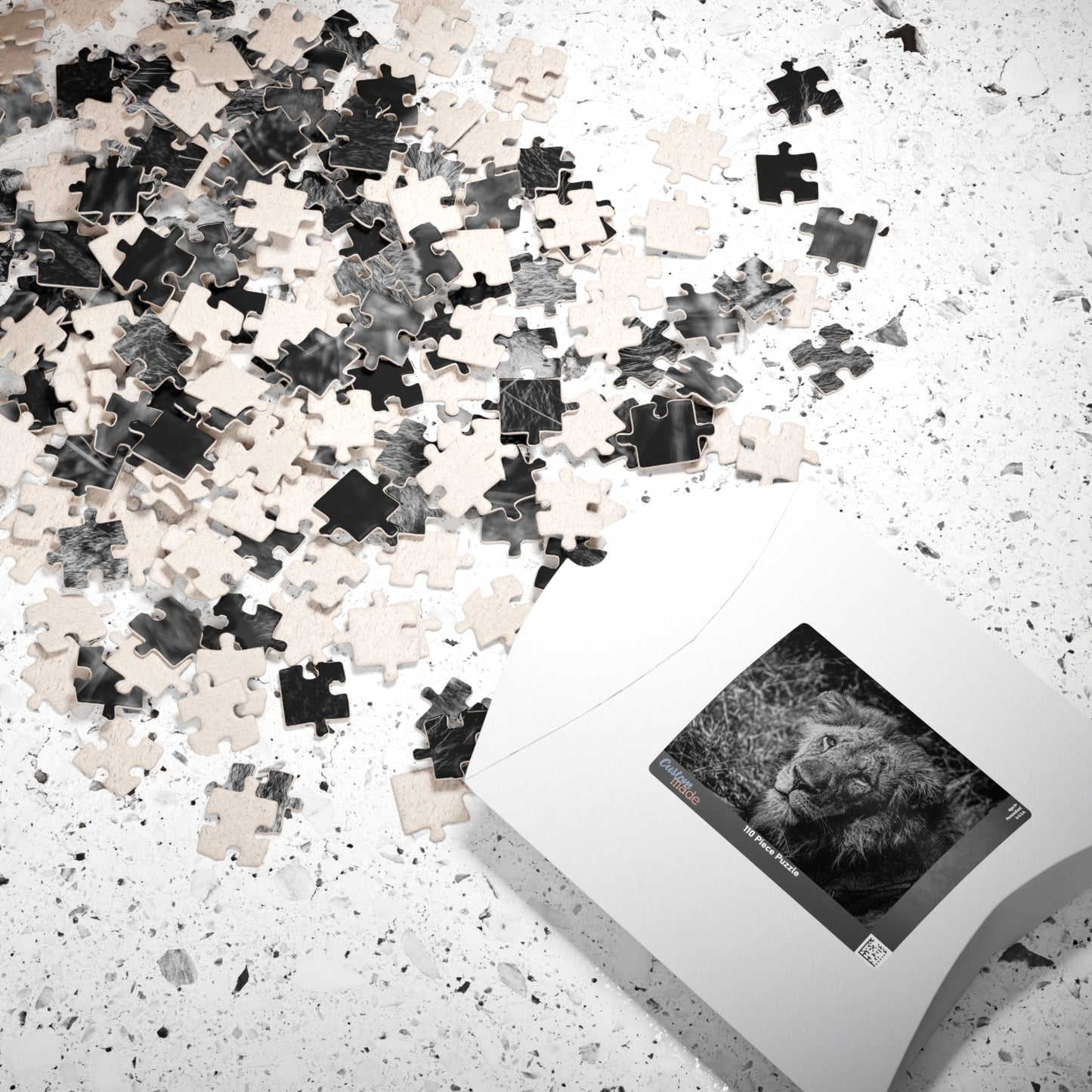 Majestic Old Lion Jigsaw Puzzle B&W