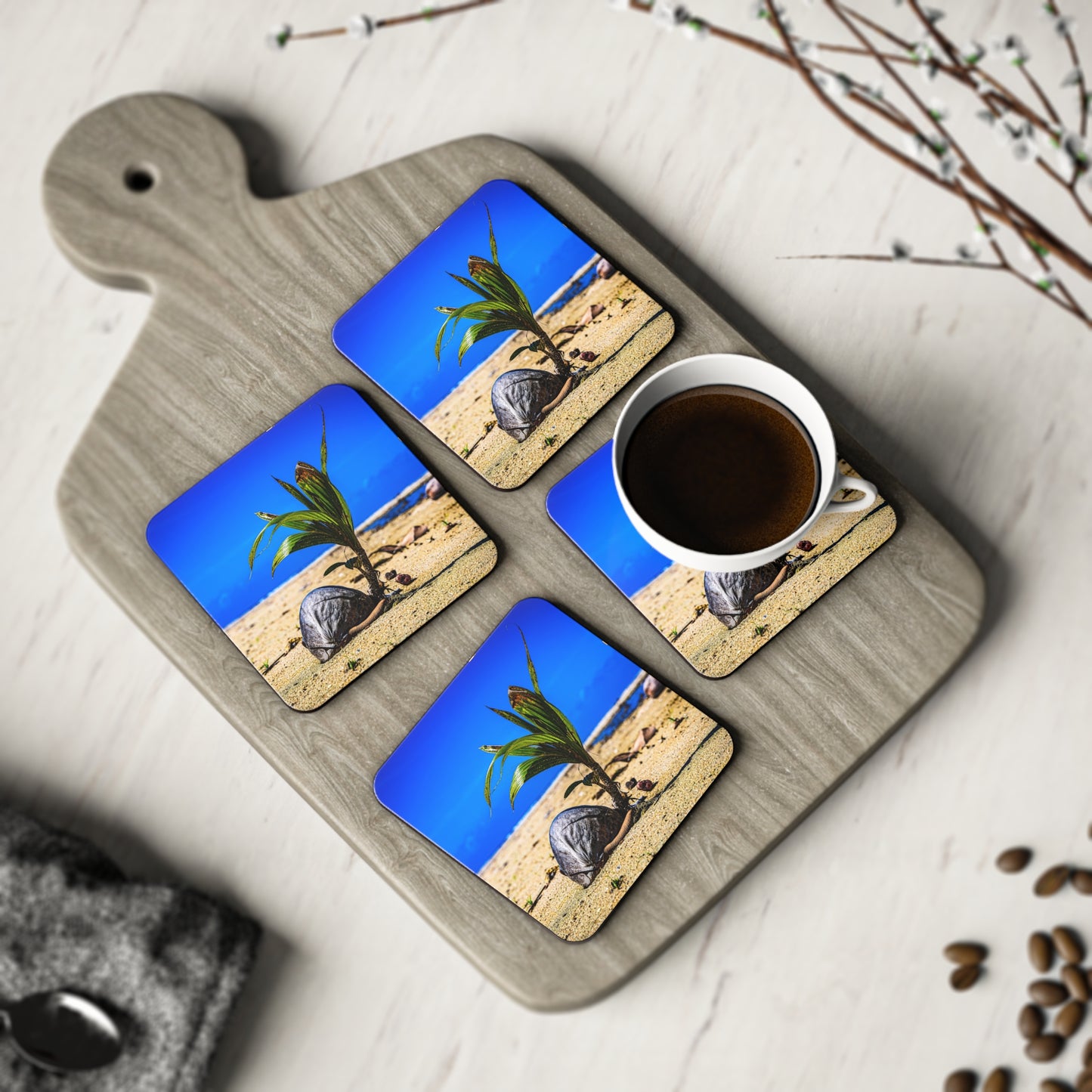 Beach Coconut Coasters