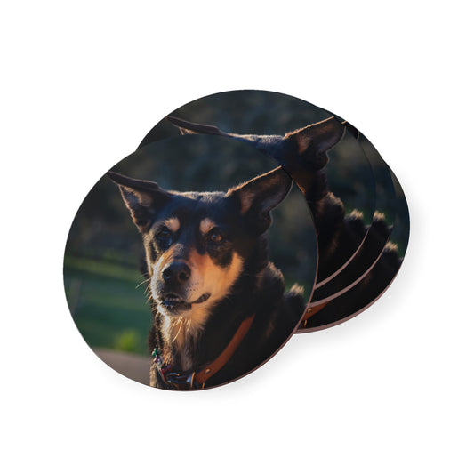 Australian Kelpie Coasters Round 3.7" x 3.7" 4pcs