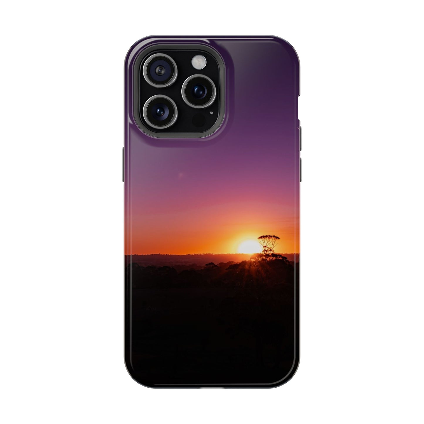 Magsafe® Compatible Tough Cases - Purple Sunset iPhone 15 Pro Max Glossy