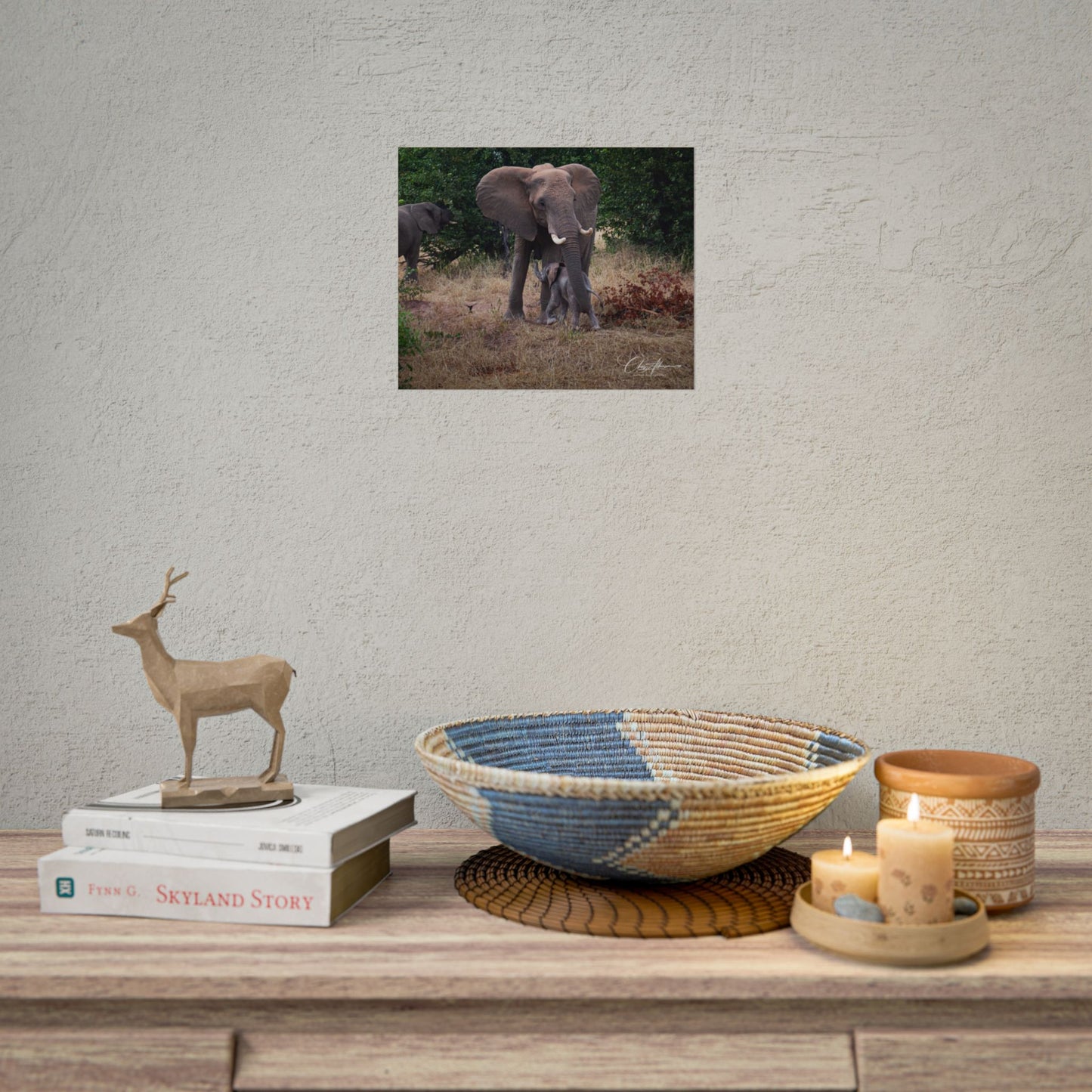 Rolled Posters - Elephant and Baby 11″ x 9″ (Horizontal) Fine Art