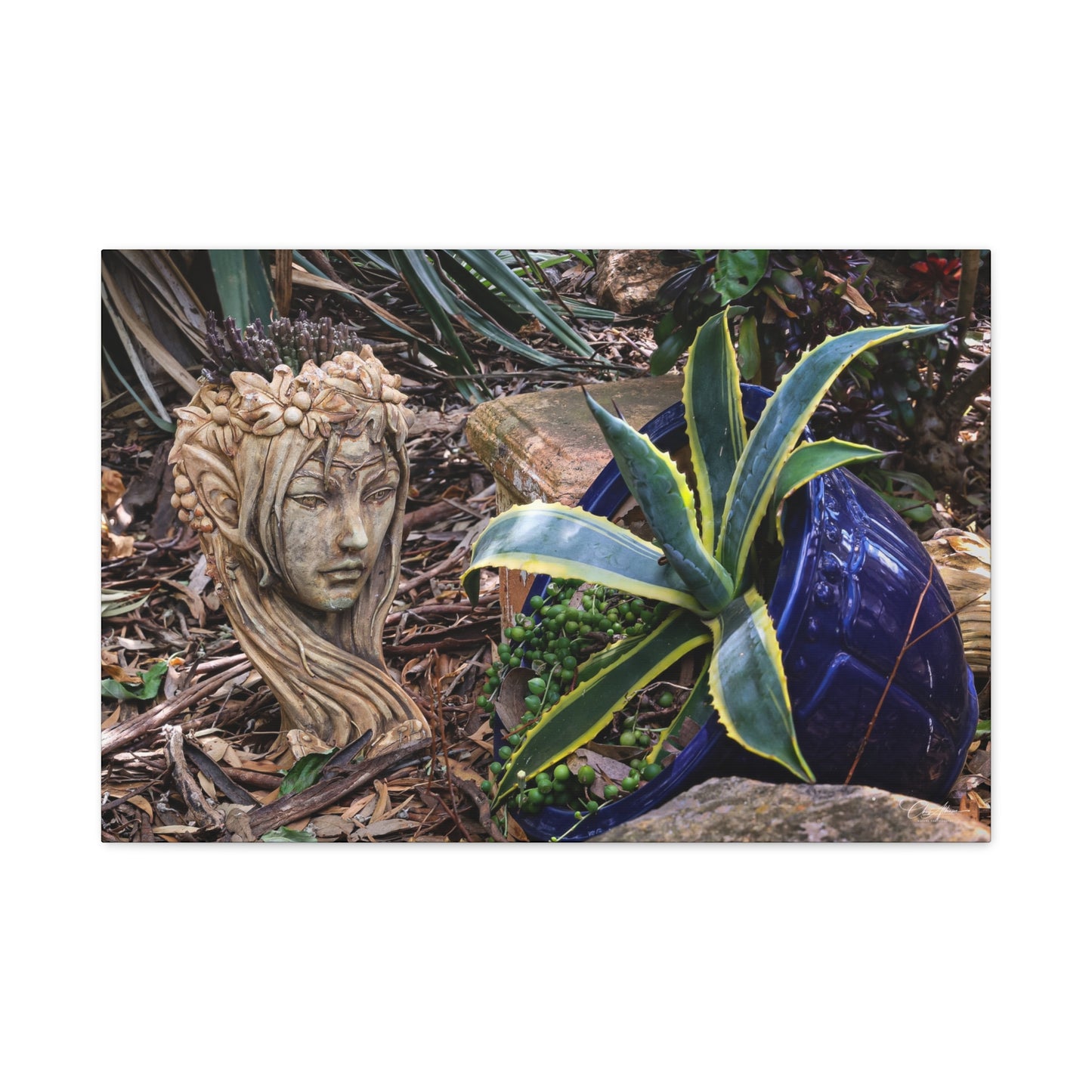Matte Canvas, Stretched, 1.25" - Elven Lady Statue 30″ x 20″ (Horizontal) 1.25"