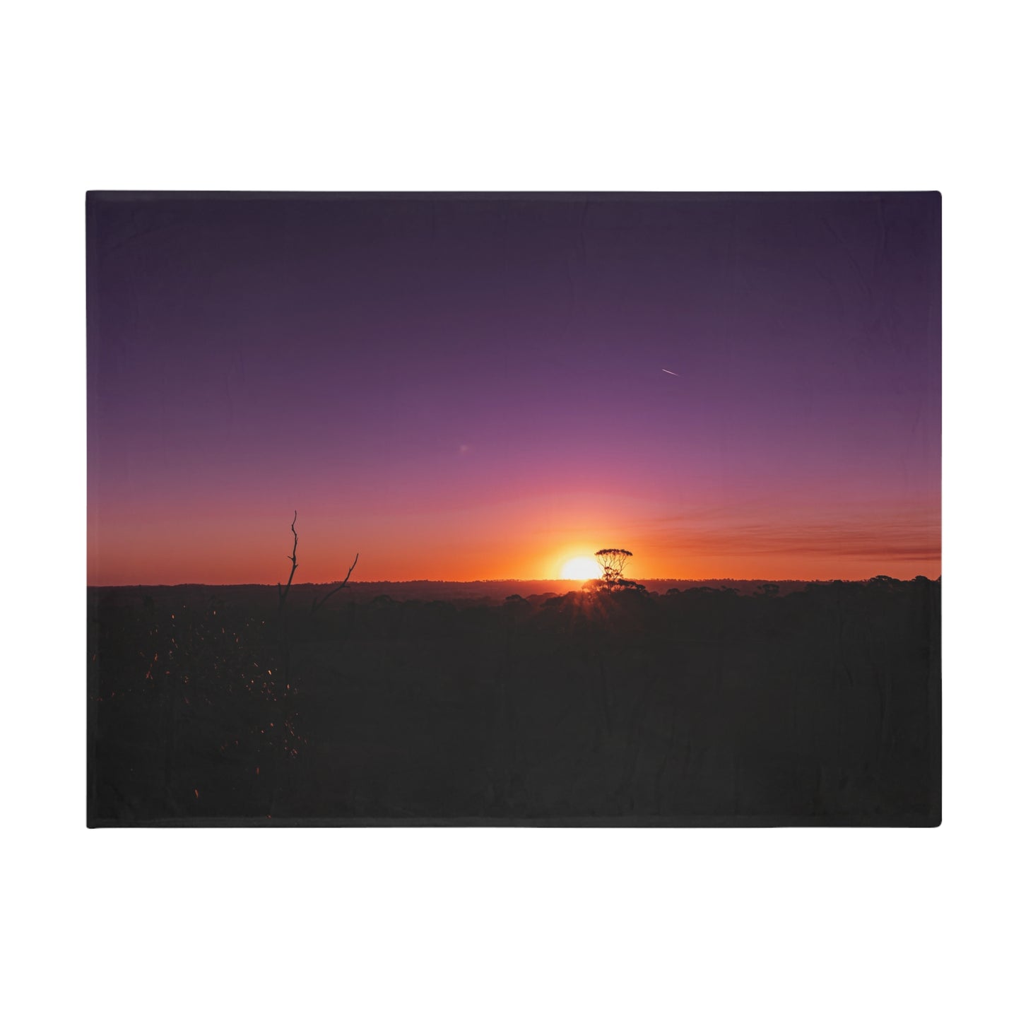 Purple Sunset Fleece Blanket 60" × 80"