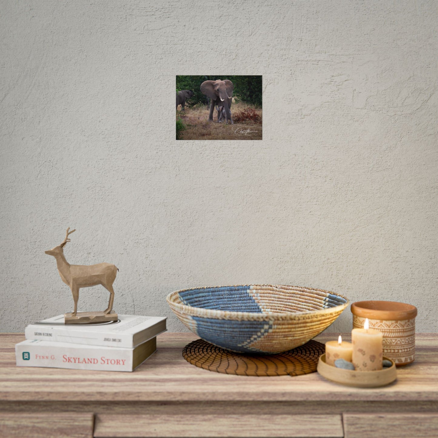 Rolled Posters - Elephant and Baby 8" x 6" (Horizontal) Fine Art