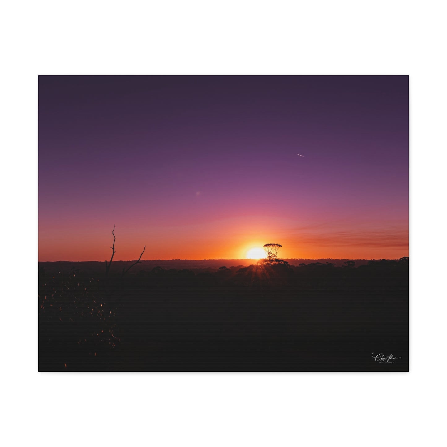 Matte Canvas, Stretched, 1.25" - Purple Sunset 30" x 24" (Horizontal) 1.25"