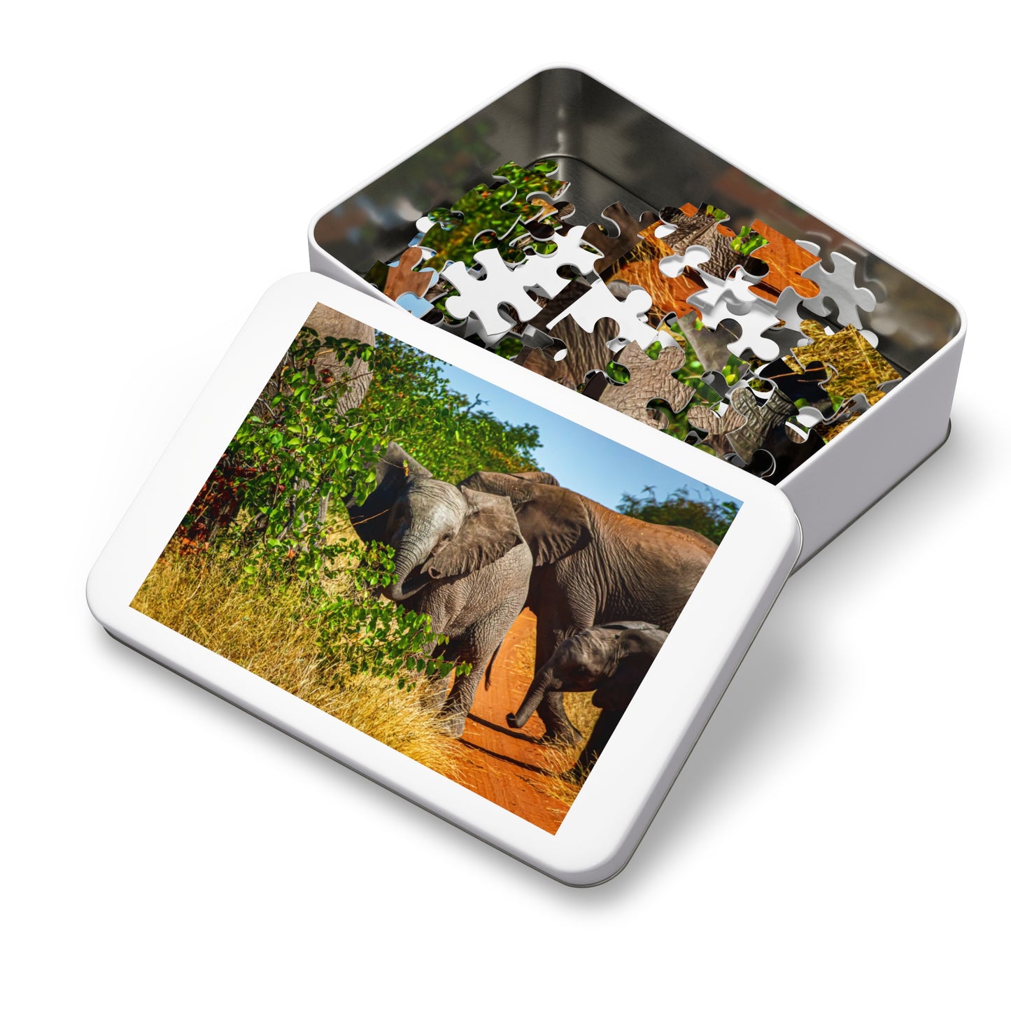 Young Elephant Jigsaw Puzzle with Tin