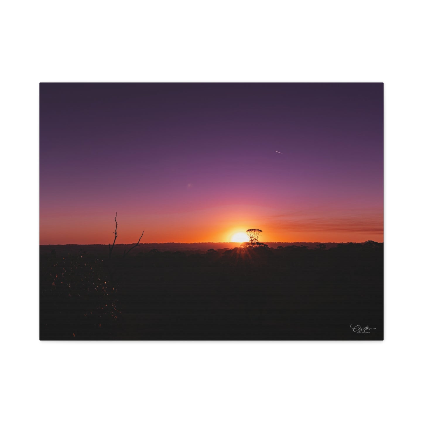 Matte Canvas, Stretched, 1.25" - Purple Sunset 32" x 24" (Horizontal) 1.25"