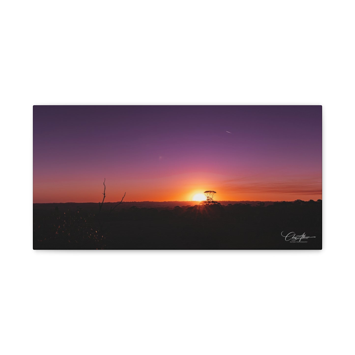 Matte Canvas, Stretched, 1.25" - Purple Sunset 20" x 10" (Horizontal) 1.25"