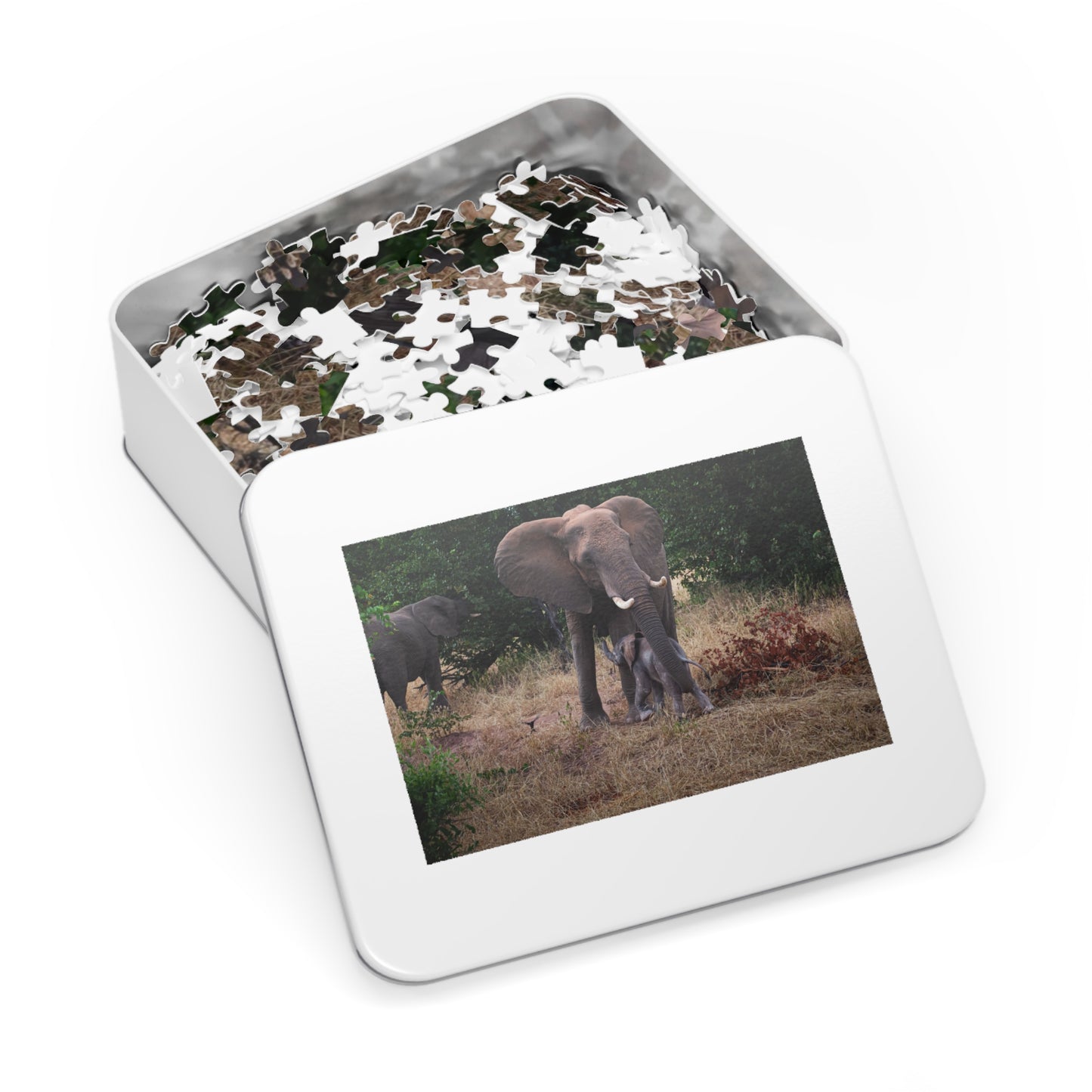 Jigsaw Puzzle (30, 110, 252, 500, 1000 Piece) - Elephant and Calf 30" × 20" (1000 pcs)