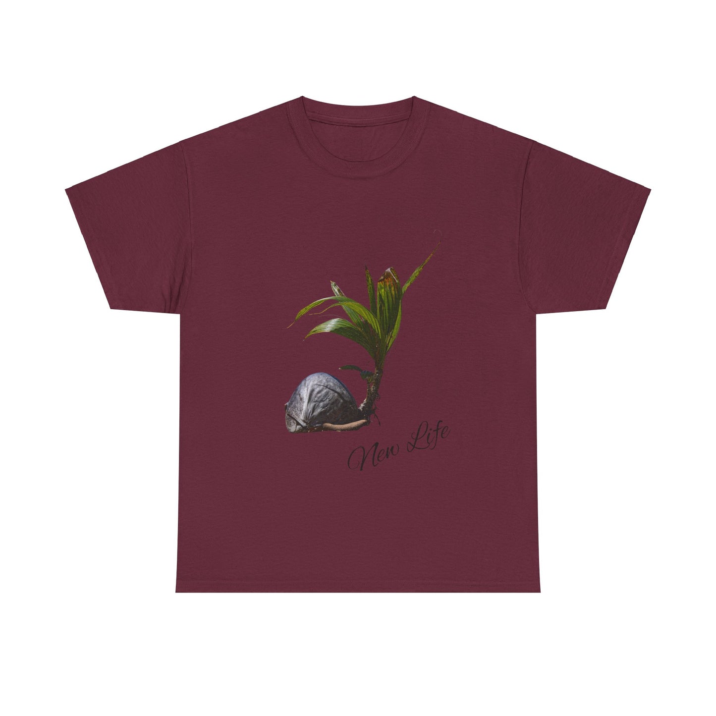 New Life Coconut Tee Maroon