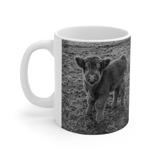 Baby Highland Cow Mugs B&W