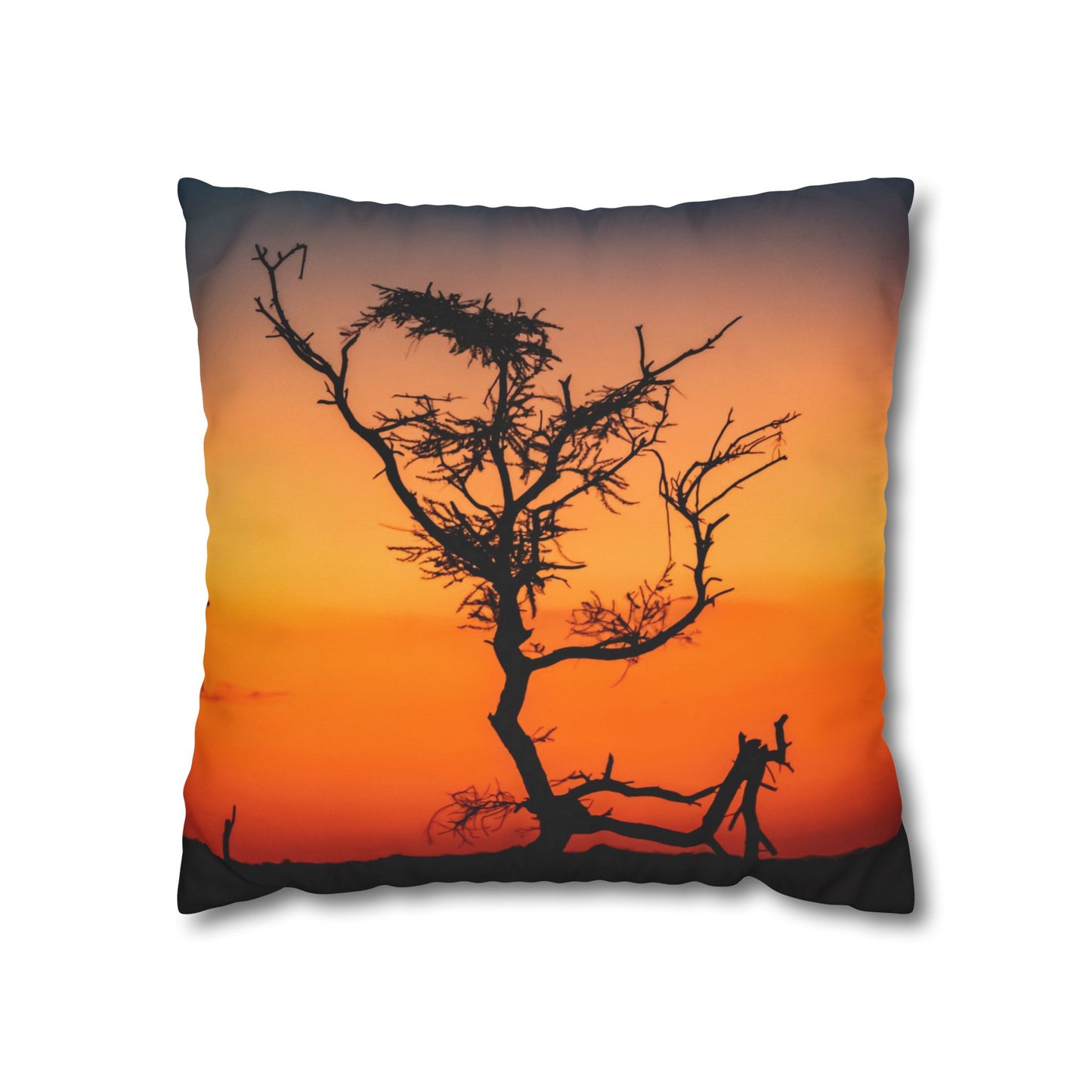 Poly Canvas Pillowcase - Sunset over the Kalahari 18" × 18"