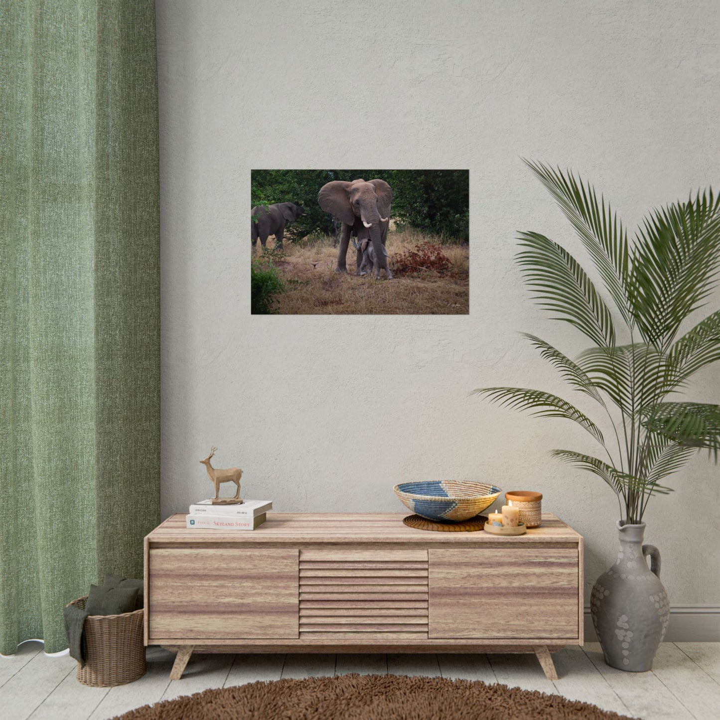 Rolled Posters - Elephant and Baby 30″ x 20″ (Horizontal) Semi Glossy