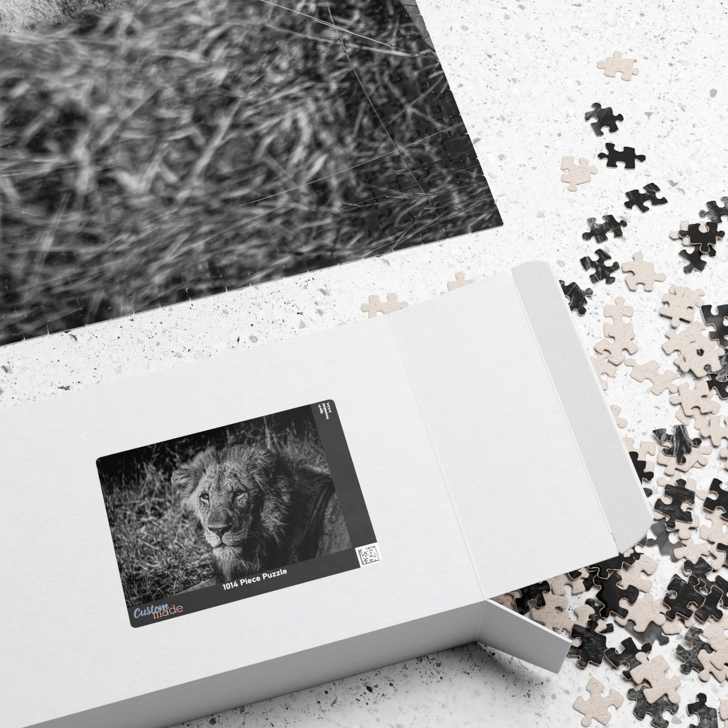 Majestic Old Lion Jigsaw Puzzle B&W