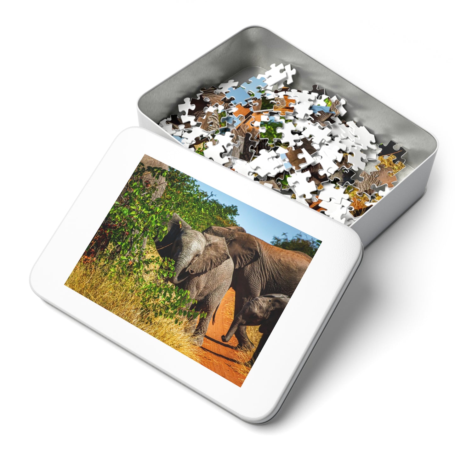 Young Elephant Jigsaw Puzzle with Tin