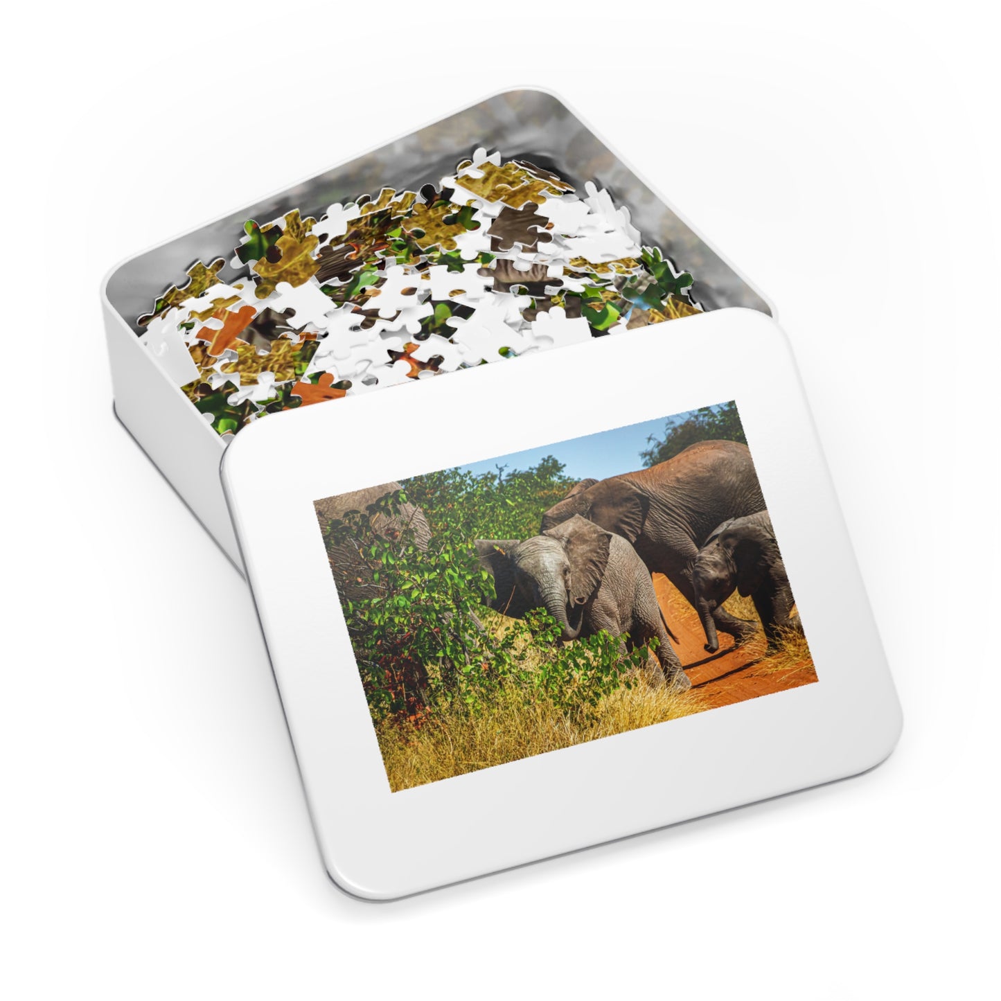 Young Elephant Jigsaw Puzzle with Tin