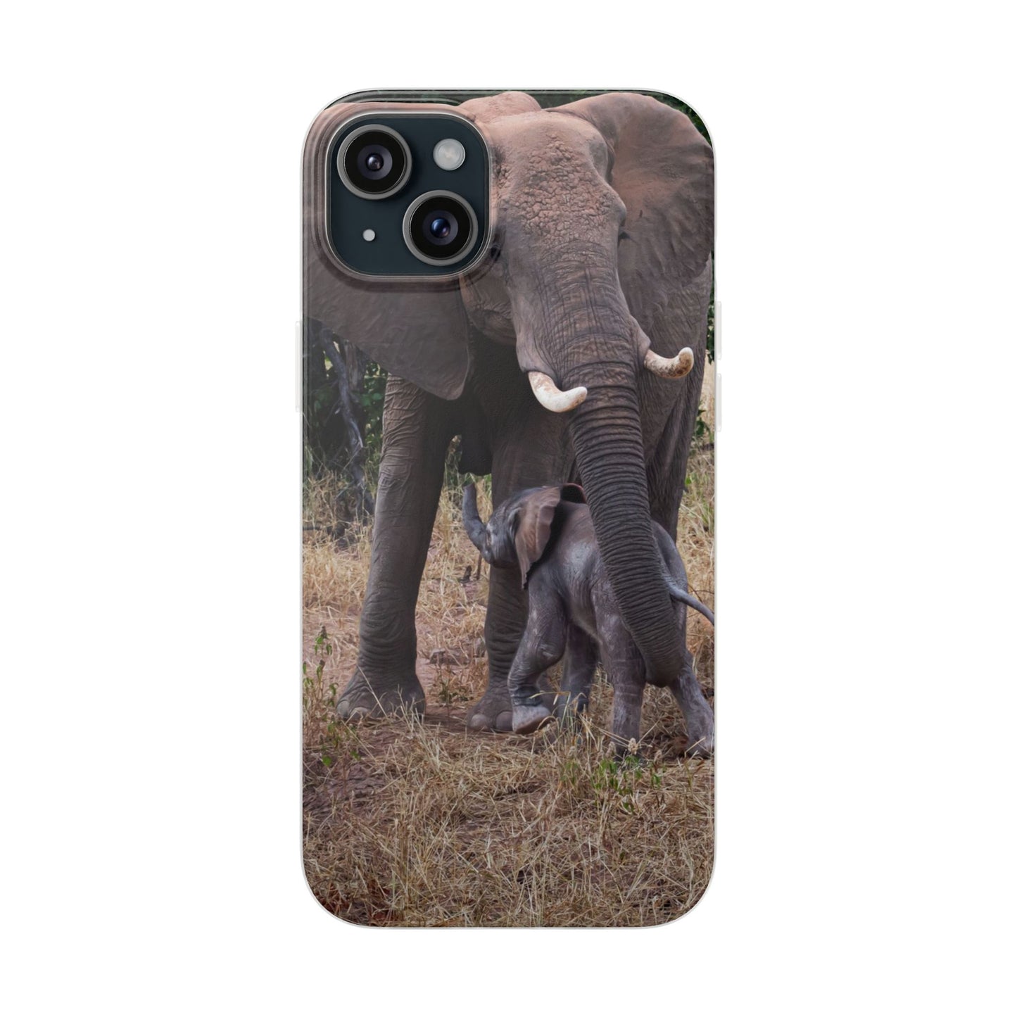 Flexi Cases - Elephant and Baby iPhone 15 Plus