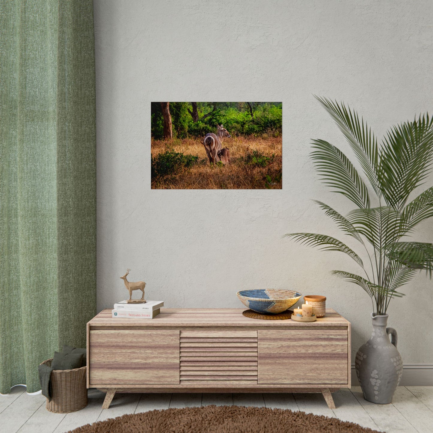 Waterbuck Baby Animal Posters 30″ x 20″ (Horizontal) Semi Glossy