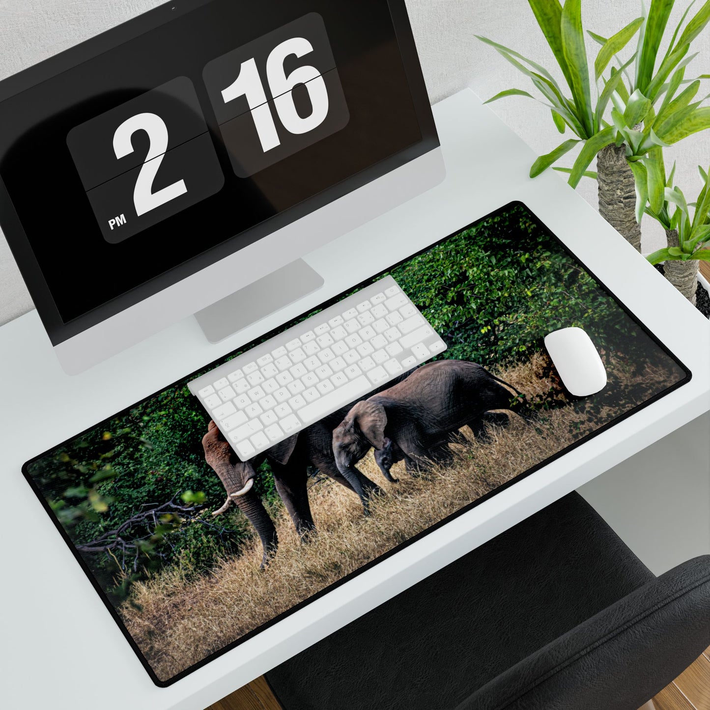 Elephant Family Desk Mat