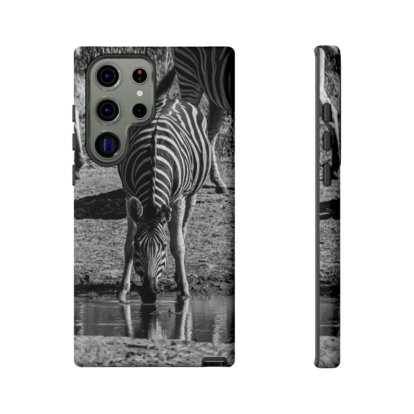 Tough Case - Zebra Drinking B&W Samsung Galaxy S23 Ultra Matte