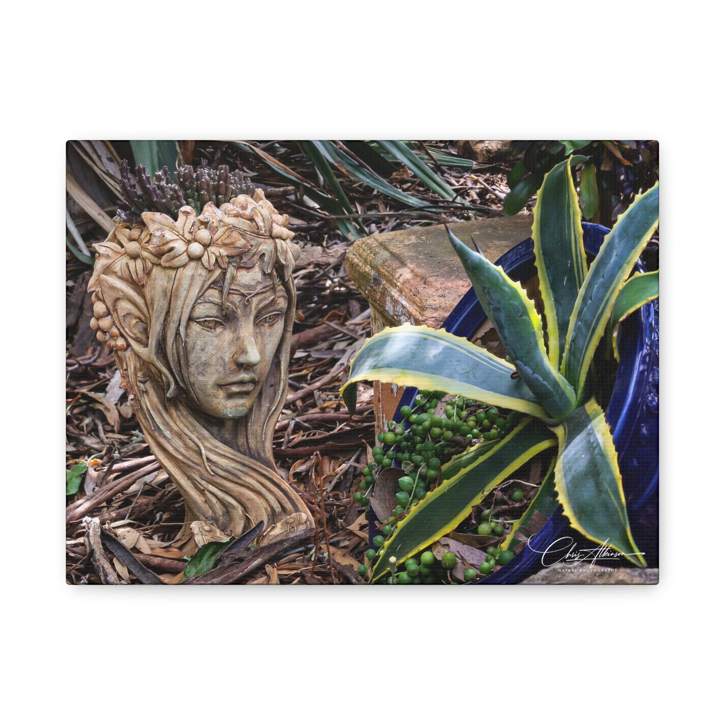 Matte Canvas, Stretched, 1.25" - Elven Lady Statue 12" x 9" (Horizontal) 1.25"