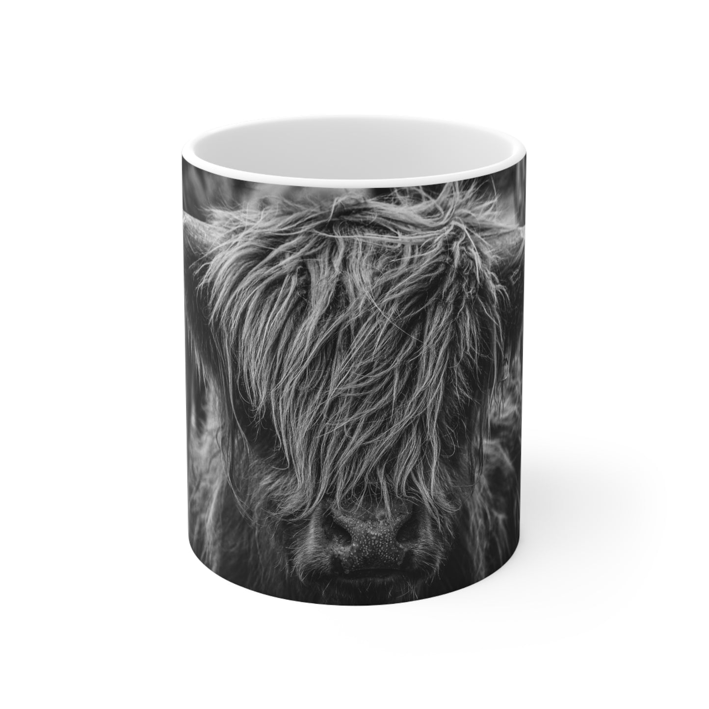 Highland Cow Mugs B&W