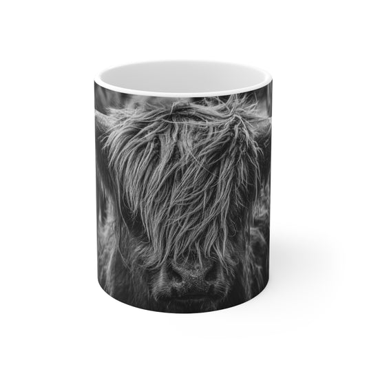 Highland Cow Mugs B&W