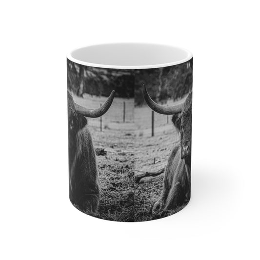 Highland Cow Mugs B&W