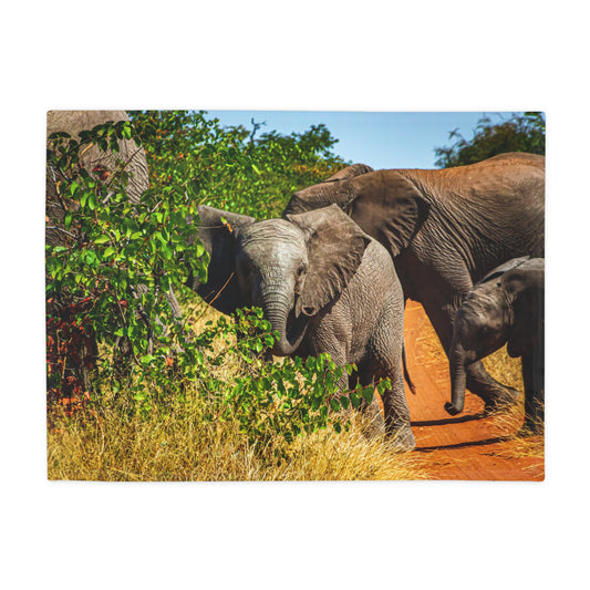 Young Elephant Fleece Blanket 30" × 40"