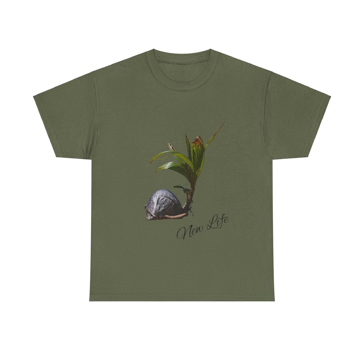 New Life Coconut Tee Military Green